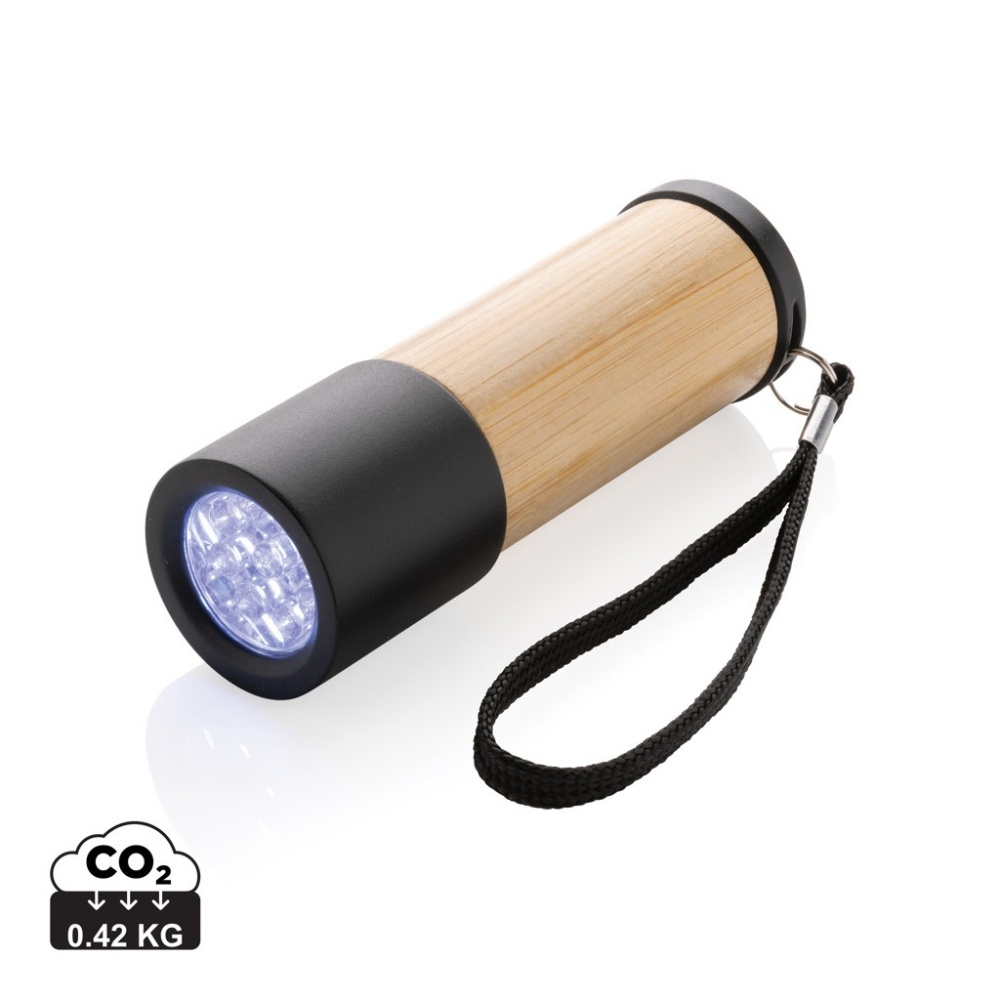 Logo trade promotional item photo of: Bamboo and RCS certfied recycled plastic torch