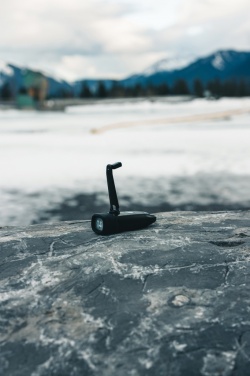 Logotrade promotional gift picture of: Lightwave RCS rplastic USB-rechargeable torch with crank