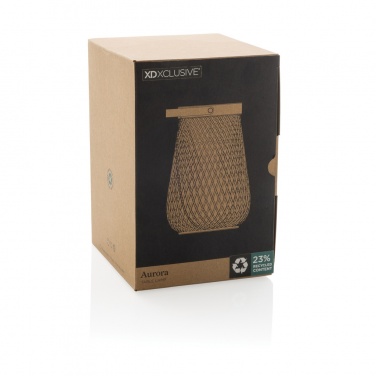 Logo trade corporate gift photo of: Aurora RCS recycled plastic USB re-chargeable table lamp