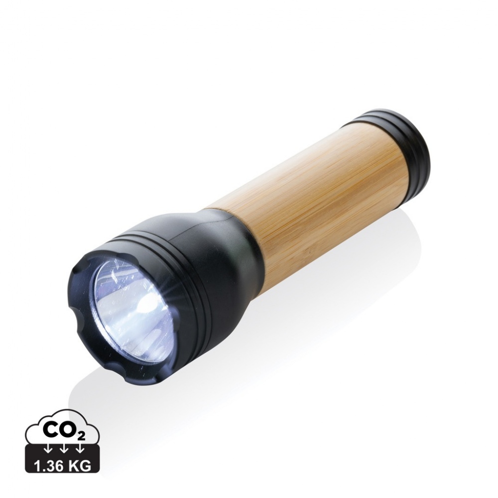 Logotrade promotional merchandise image of: Lucid 3W RCS certified recycled plastic & bamboo torch