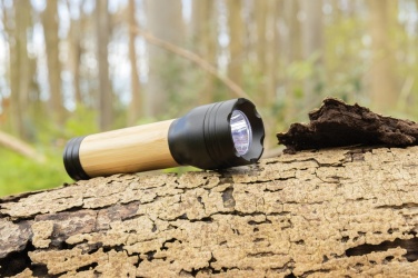 Logo trade business gift photo of: Lucid 3W RCS certified recycled plastic & bamboo torch