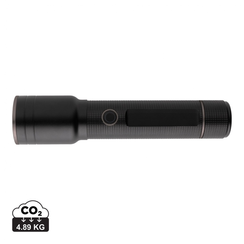 Logotrade promotional merchandise picture of: RCS recycled aluminum USB-rechargeable heavy duty torch