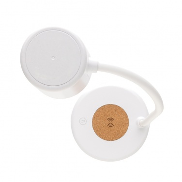 Logotrade promotional giveaway picture of: Zenara RCS recycled plastic and cork 15W wireless desk lamp