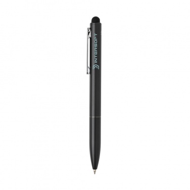Logo trade promotional items image of: Kymi RCS certified recycled aluminium pen with stylus