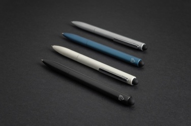 Logotrade promotional item image of: Kymi RCS certified recycled aluminium pen with stylus