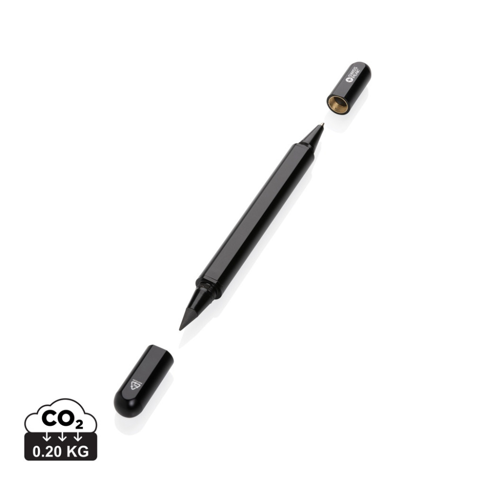 Logotrade promotional product image of: Swiss Peak Storm RCS recycled aluminum dual tip pen