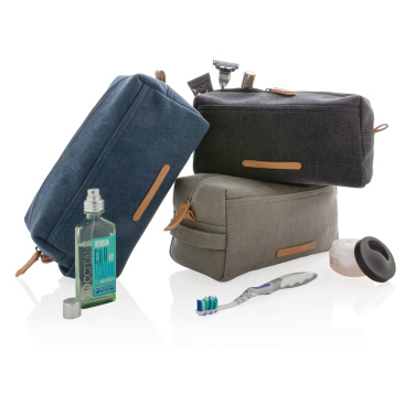 Logo trade promotional giveaways image of: Canvas toiletry bag PVC free