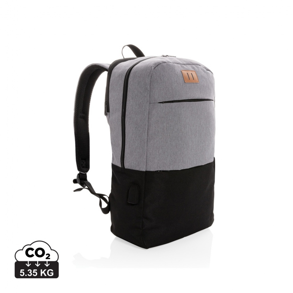 Logotrade promotional gift picture of: Modern 15.6" USB & RFID laptop backpack PVC free