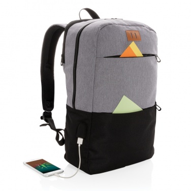 Logo trade advertising products picture of: Modern 15.6" USB & RFID laptop backpack PVC free