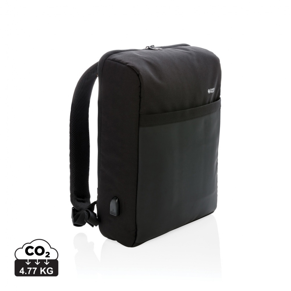Logo trade promotional product photo of: Swiss Peak 15" anti-theft RFID & USB backpack PVC free