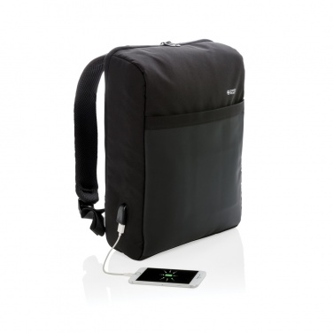 Logotrade promotional giveaway picture of: Swiss Peak 15" anti-theft RFID & USB backpack PVC free