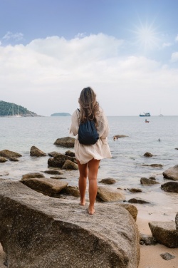 Logo trade promotional products picture of: Impact AWARE™ recycled denim drawstring backpack