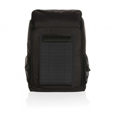 Logo trade business gifts image of: Pedro AWARE™ RPET deluxe backpack with 5W solar panel