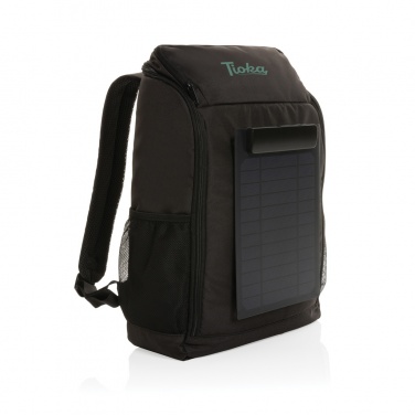 Logotrade promotional gifts photo of: Pedro AWARE™ RPET deluxe backpack with 5W solar panel