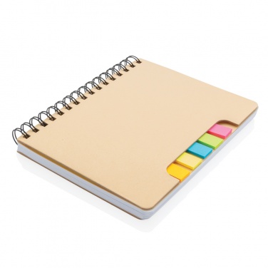 Logotrade promotional item picture of: A5 Kraft spiral notebook with sticky notes