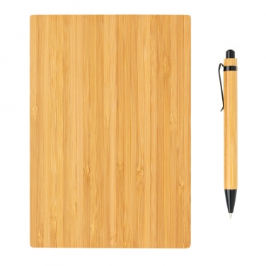 Logo trade promotional items picture of: A5 Bamboo notebook & pen set