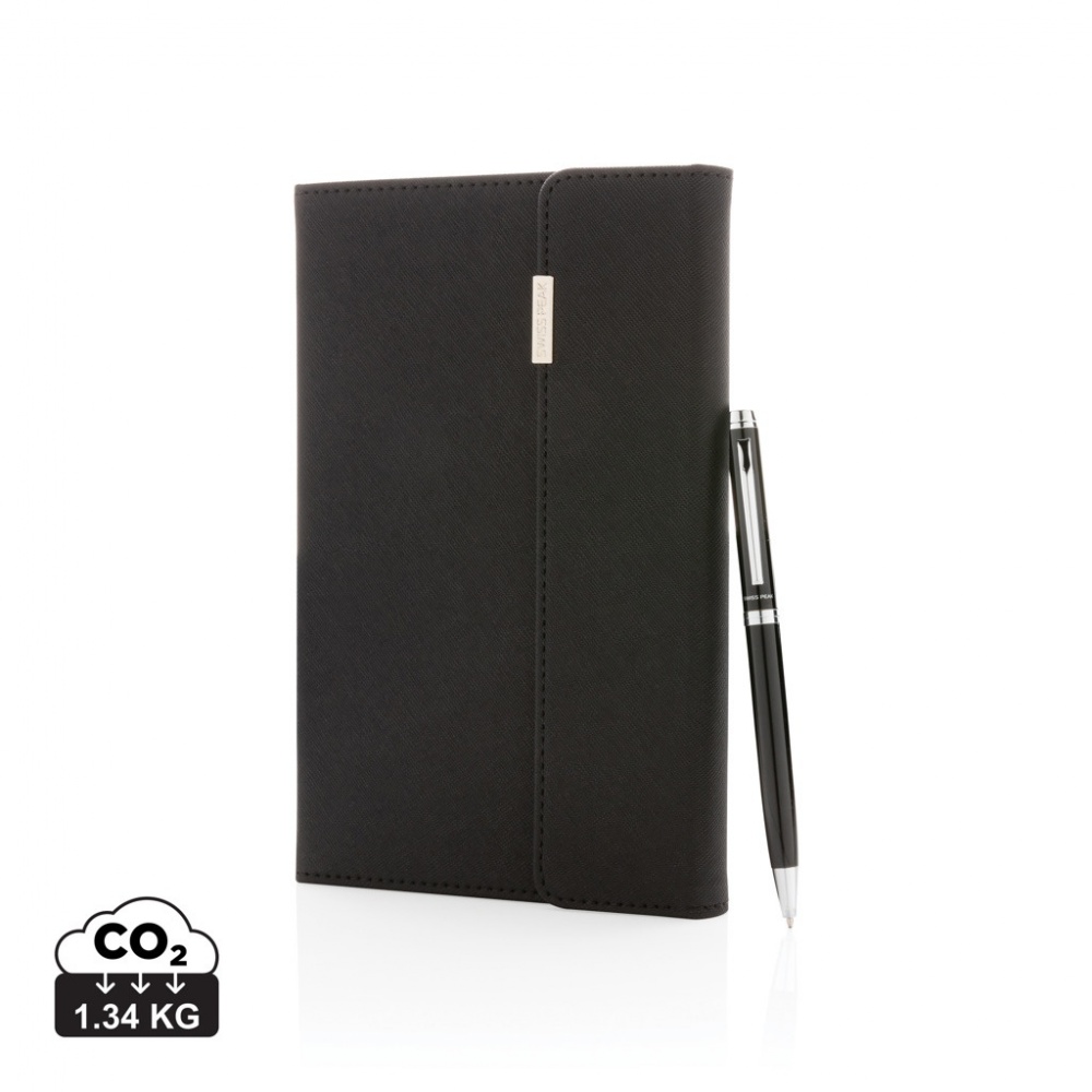 Logo trade advertising products picture of: Swiss Peak deluxe A5 notebook and pen set