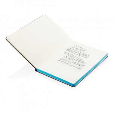 Logo trade promotional items picture of: Deluxe hardcover A5 notebook with coloured side