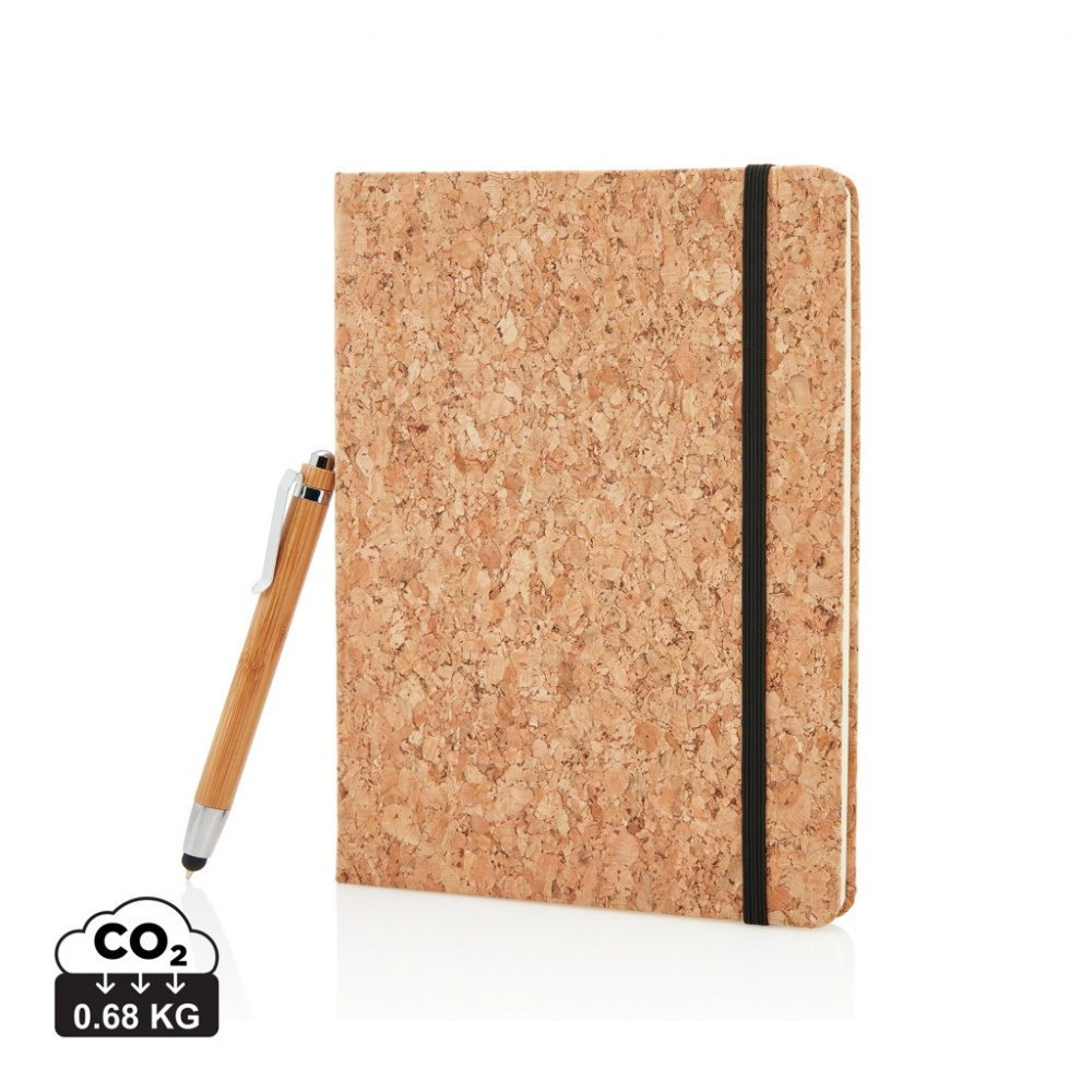 Logotrade promotional products photo of: A5 notebook with bamboo pen including stylus