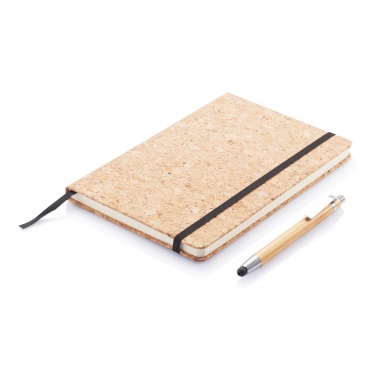 Logotrade promotional giveaway picture of: A5 notebook with bamboo pen including stylus