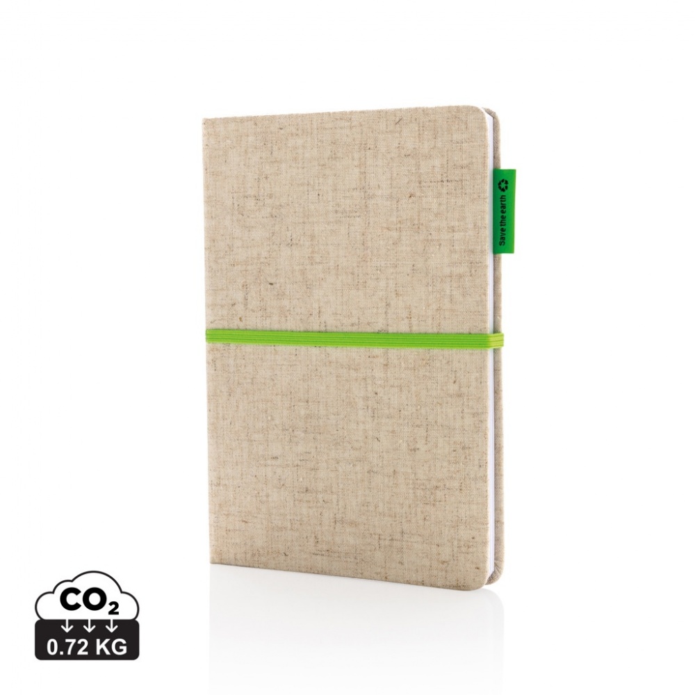 Logo trade promotional item photo of: A5 jute notebook