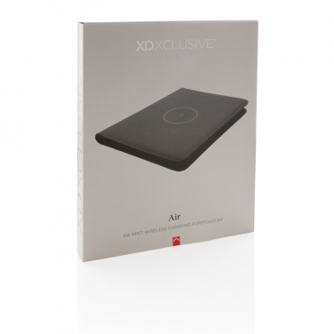 Logotrade corporate gift image of: Air 5W wireless charging portfolio A4 w/ 5000 mAh powerbank