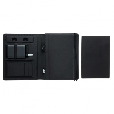 Logo trade promotional items image of: Air 5W wireless charging notebook with 5000mAh powerbank