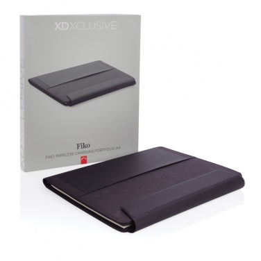 Logotrade advertising product image of: Fiko 5W wireless charging portfolio A4 with powerbank