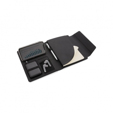 Logo trade business gifts image of: Fiko wireless charging A5 portfolio with powerbank