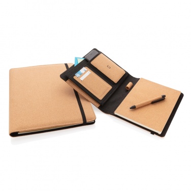 Logo trade promotional item photo of: Deluxe cork portfolio A5 with pen