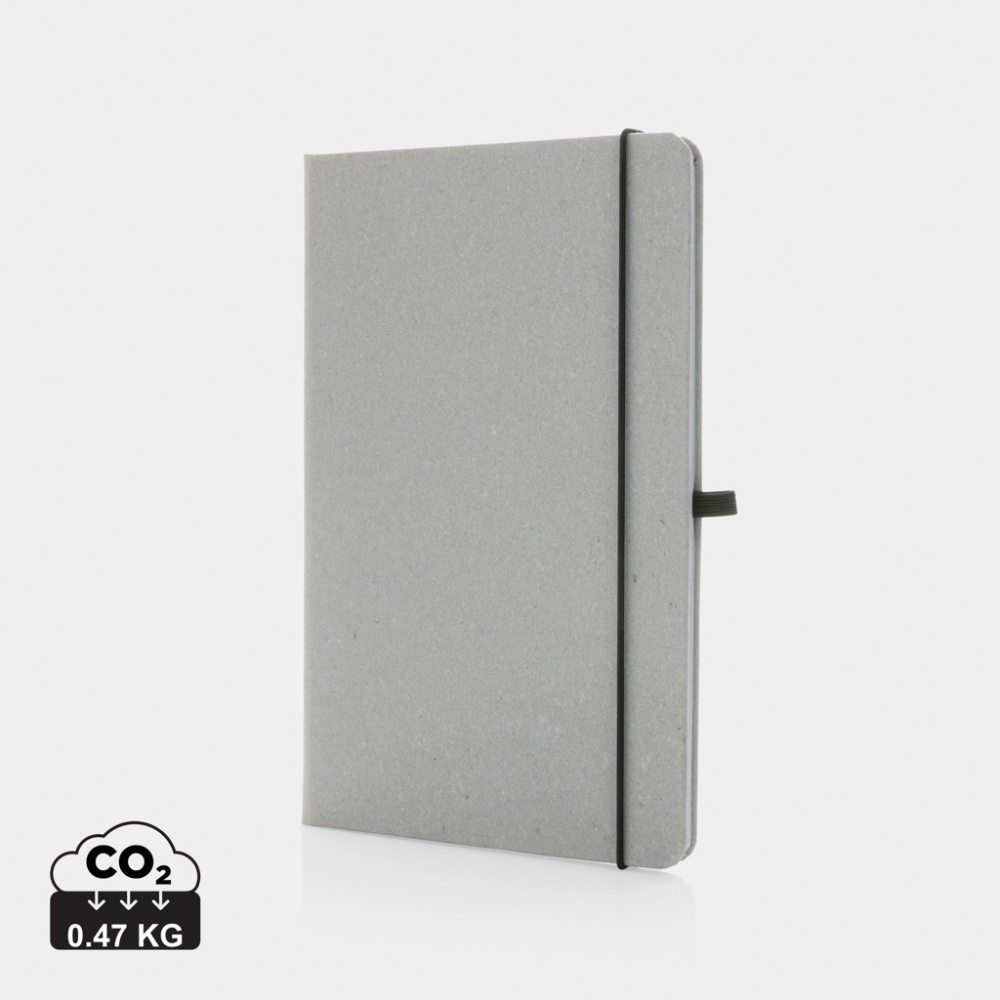 Logo trade promotional giveaways image of: Recycled leather hardcover notebook A5