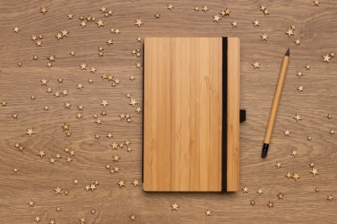 Logotrade advertising products photo of: Bamboo notebook and infinity pencil set