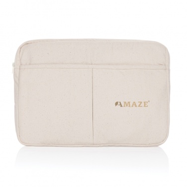 Logo trade corporate gift photo of: Laluka AWARE™ recycled cotton 15.6 inch laptop sleeve