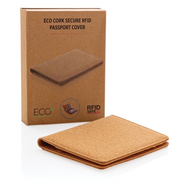 Logo trade business gift photo of: Cork secure RFID passport cover