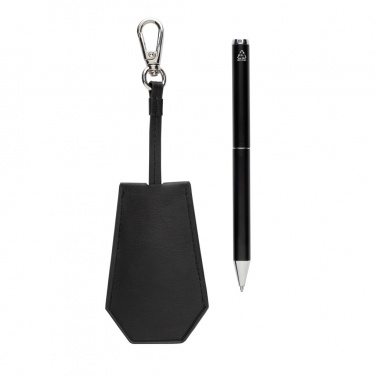 Logo trade promotional merchandise image of: SP Tula RCS certified recycled PU key holder and pen set