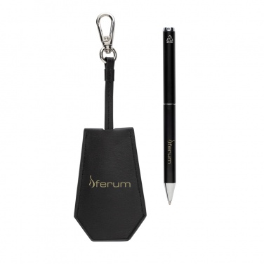 Logo trade business gift photo of: SP Tula RCS certified recycled PU key holder and pen set