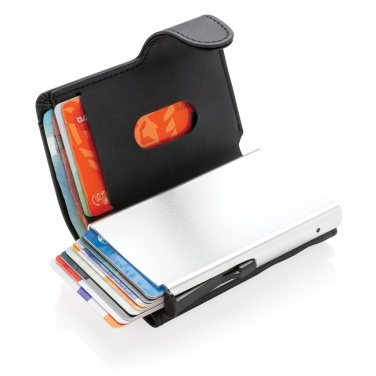 Logotrade promotional item image of: Standard aluminium RFID cardholder with PU wallet