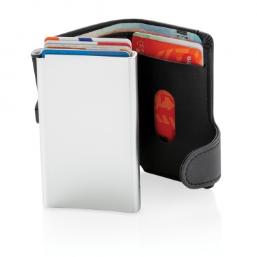Logo trade promotional items image of: Standard aluminium RFID cardholder with PU wallet