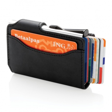 Logo trade corporate gift photo of: Standard aluminium RFID cardholder with PU wallet