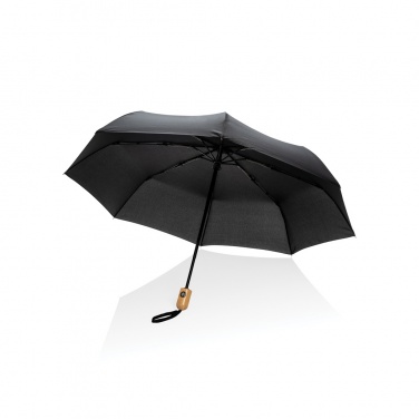 Logotrade business gift image of: 21" Impact AWARE™ RPET 190T bamboo auto open/close umbrella