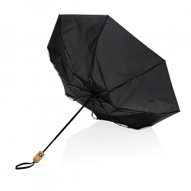 Logo trade promotional items picture of: 21" Impact AWARE™ RPET 190T bamboo auto open/close umbrella