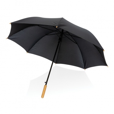 Logo trade promotional items image of: 27" Impact AWARE™ RPET 190T auto open bamboo umbrella