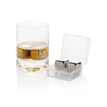 Logotrade promotional products photo of: Re-usable stainless steel ice cubes 4pc