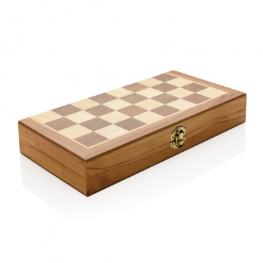 Logo trade business gifts image of: Luxury wooden foldable chess set