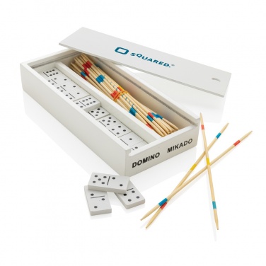 Logo trade advertising products image of: Deluxe mikado/domino in wooden box