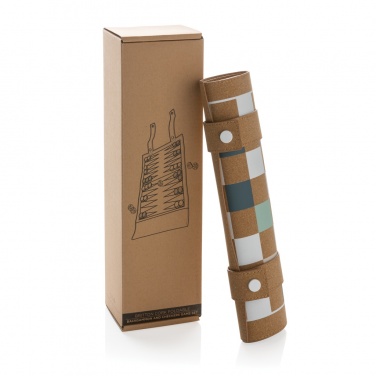 Logotrade promotional giveaway image of: Britton cork foldable backgammon and checkers game set