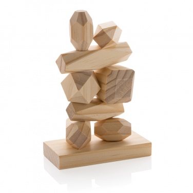 Logo trade promotional giveaways picture of: Ukiyo Crios wooden balancing rocks in pouch