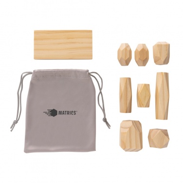 Logo trade promotional items picture of: Ukiyo Crios wooden balancing rocks in pouch