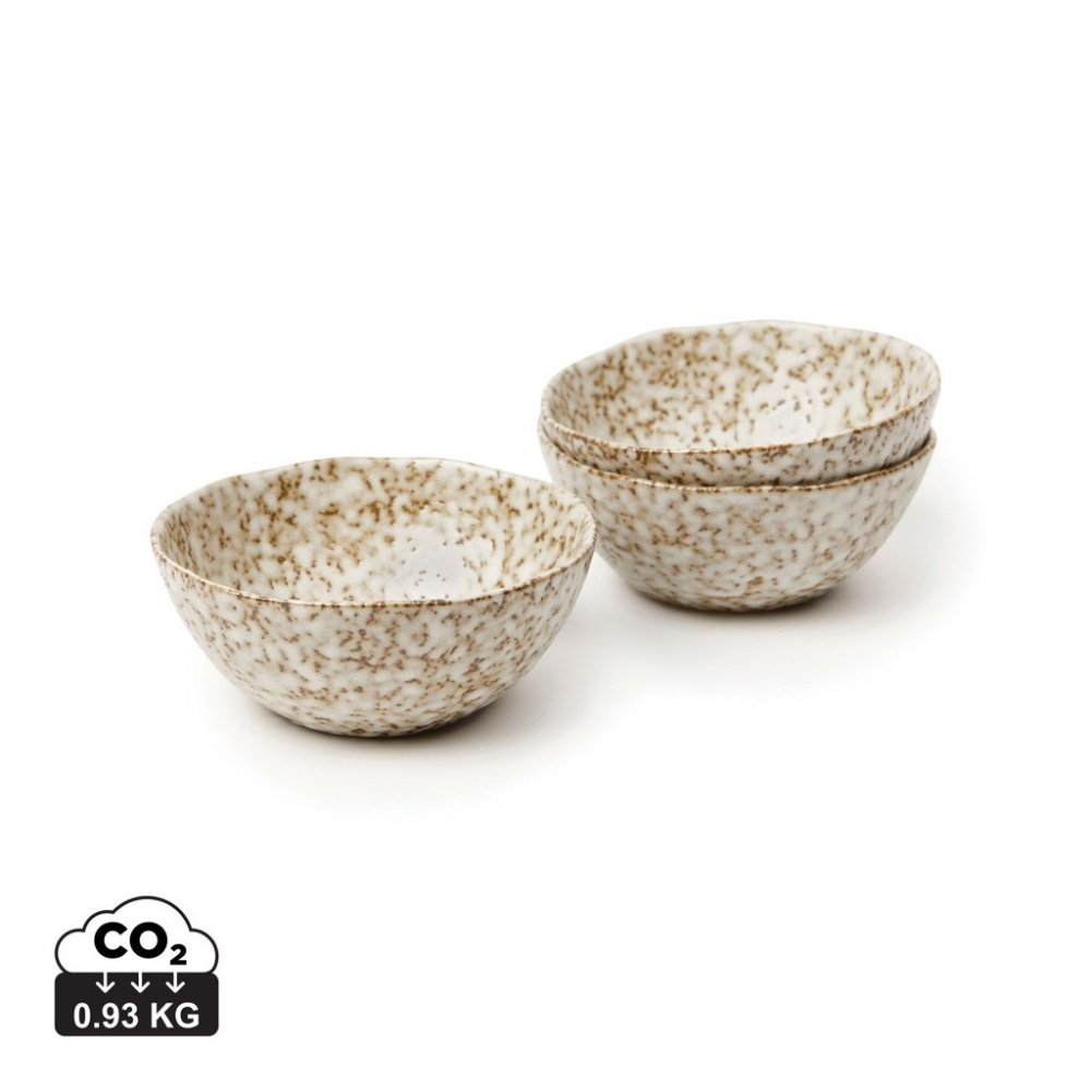 Logo trade corporate gift photo of: VINGA Nuvem stoneware mini bowl, 3 pcs set