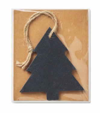 Logo trade advertising products image of: Slate xmas hanger tree